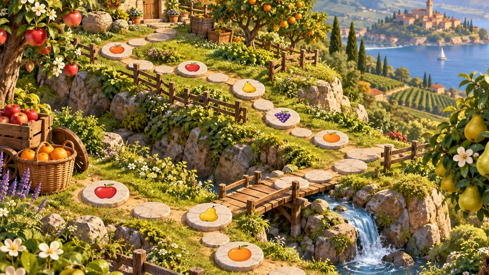 Orchard Paths — concept illustration